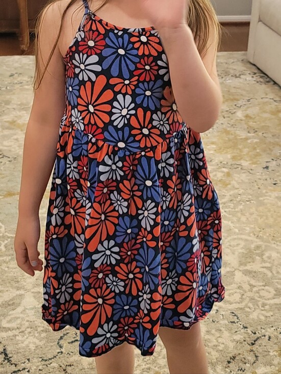 Other - Girls Floral Sundress in Navy, Red & Light Blue